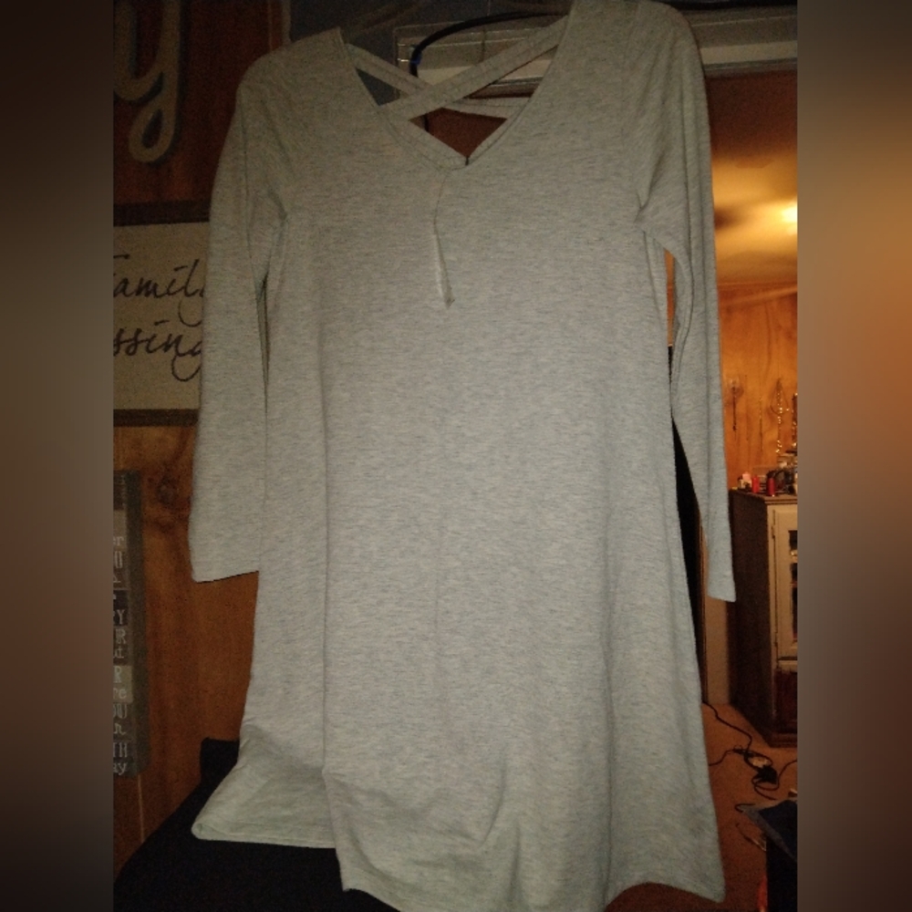 My Gray Long Sleeve "Cupio" Dress Size Large